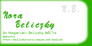 nora beliczky business card